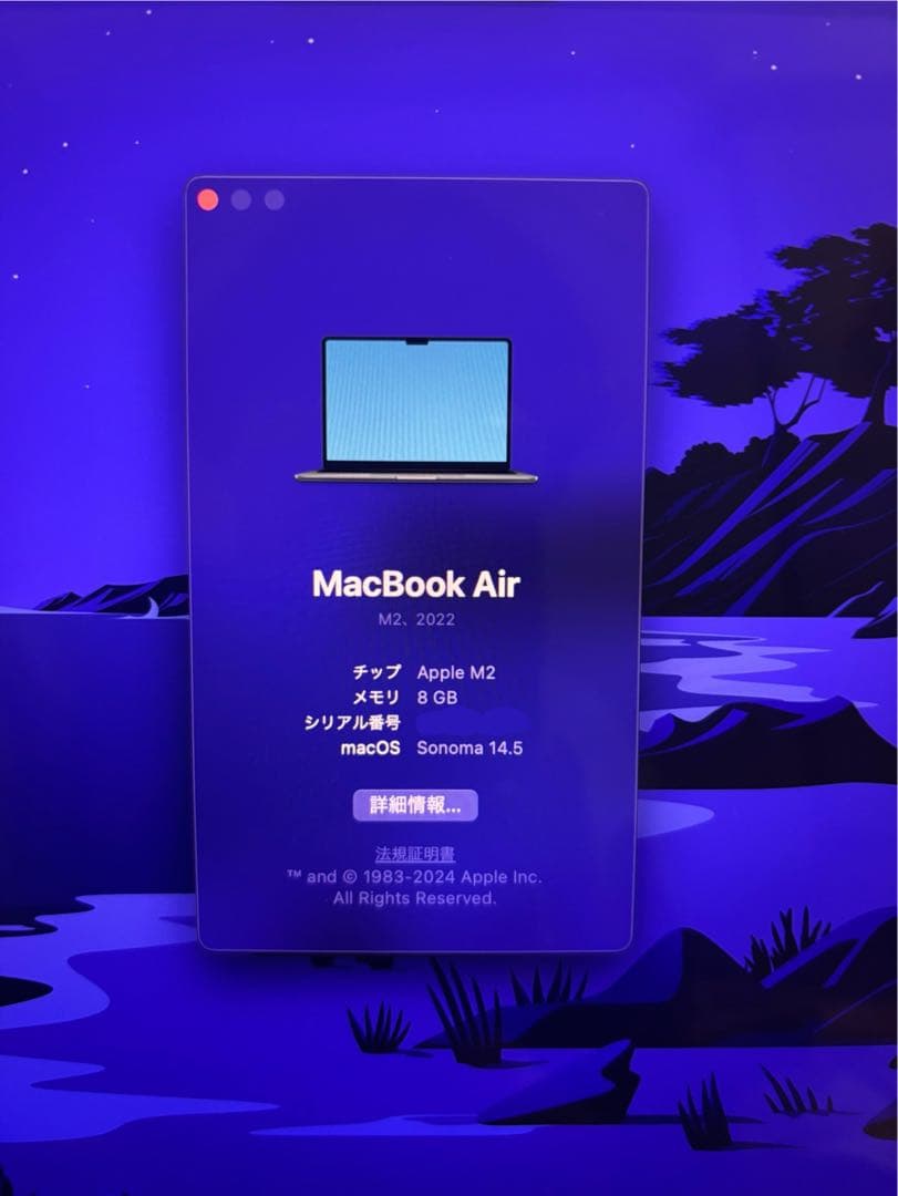 MacBook本体 MacBook Air M2 2022 256GB