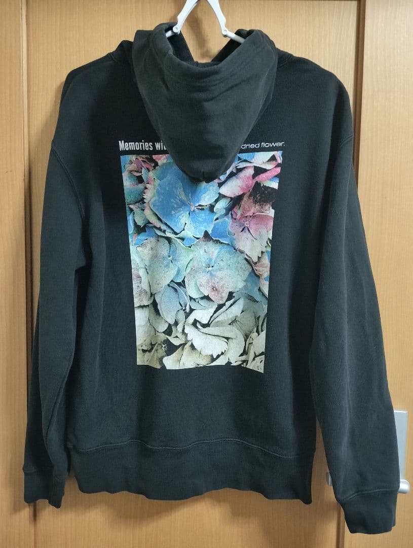 優里 ドライフラワー パーカー ブラック Lサイズ