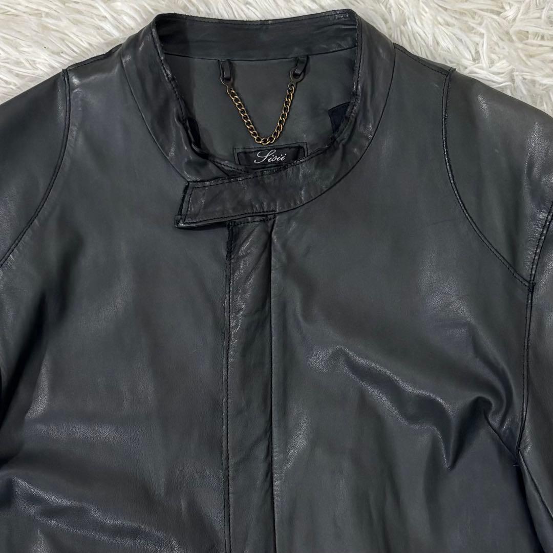 Sisii シシ ライダース ウォッシャブル レザージャケット ブラック S