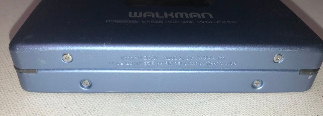 '80味聴き電ボ付WM-EX511 SONYブルーカセットウォークマン可動品E