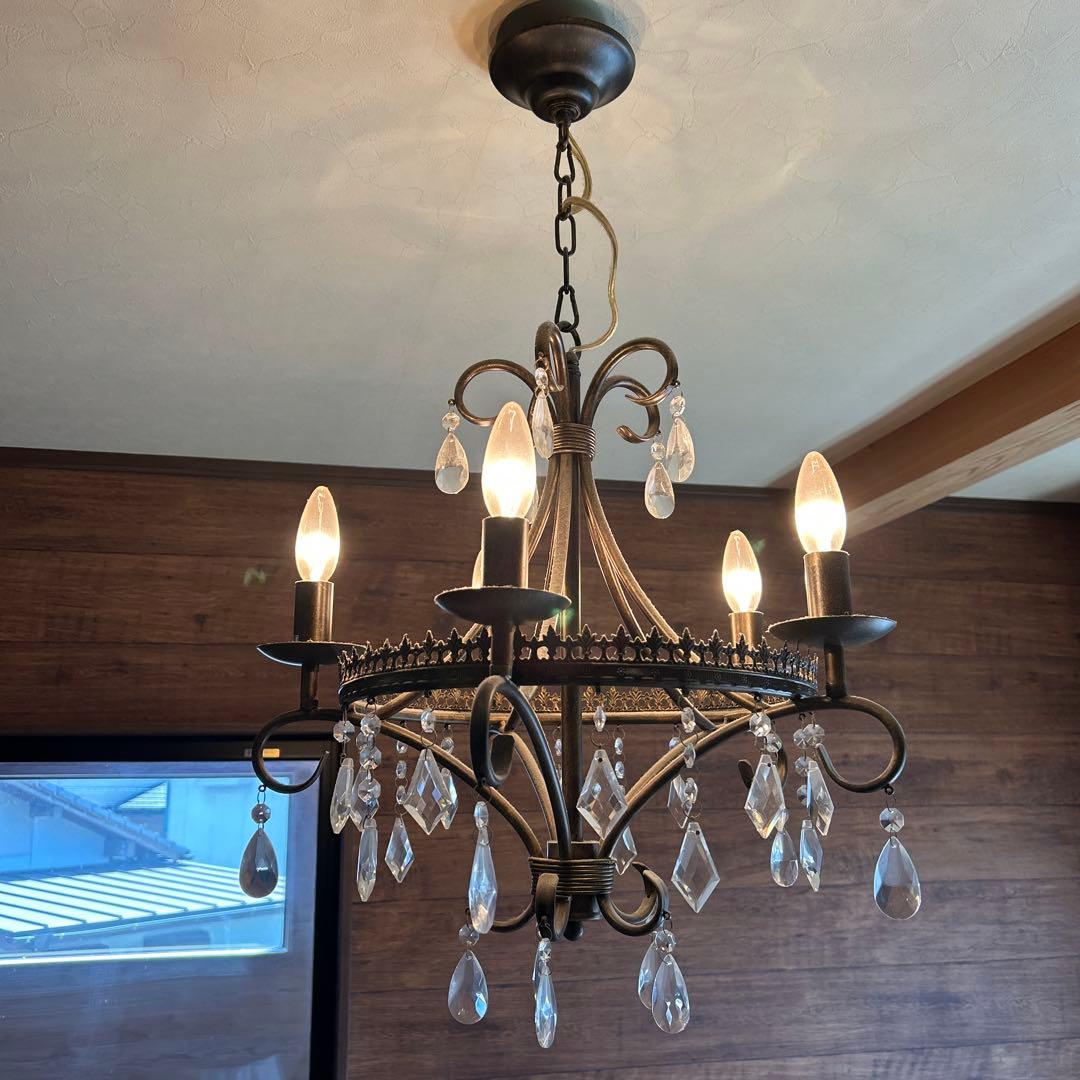 最終値下げ。クラシックシャンデリア 6灯 ダークブラウン