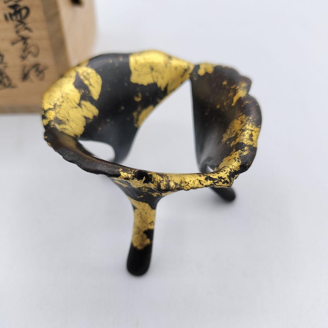 927 蓋置　鵬雲斎好　銀杏蓋置　13代　宮崎寒雉　木箱入