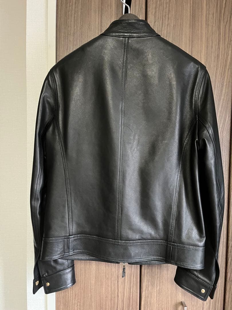 Emmeti エンメティ JURI ライダース ブラック 46 ゴールドジップ