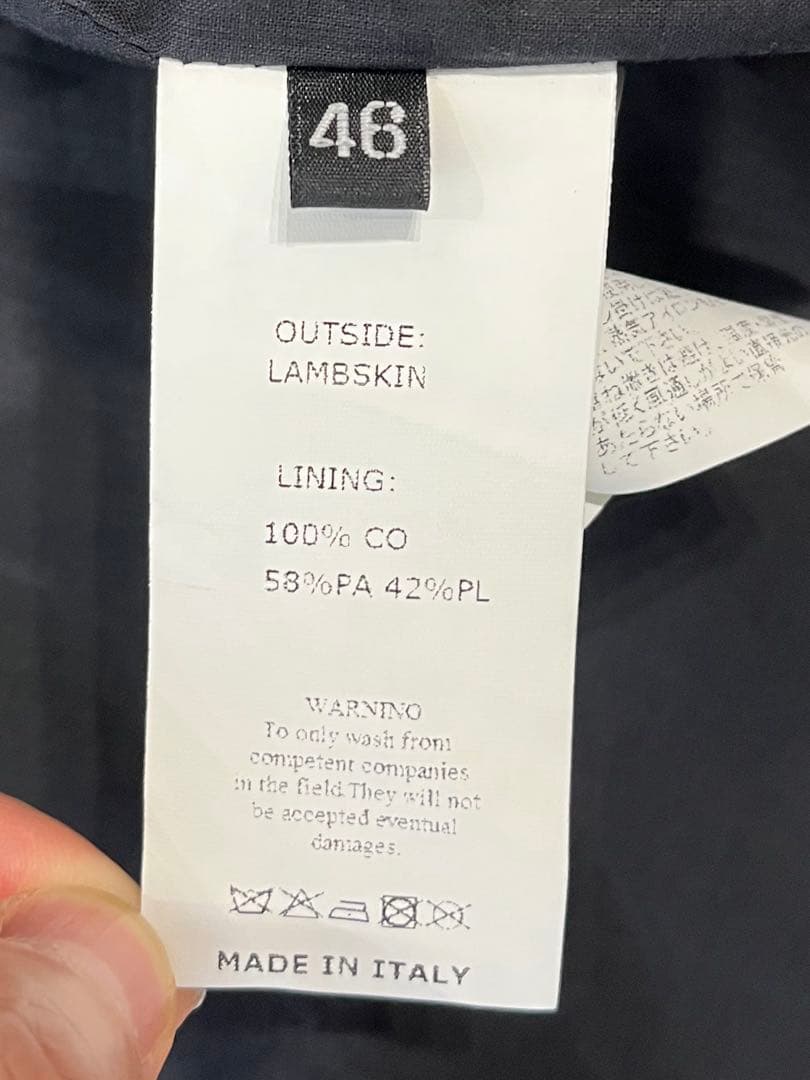 Emmeti エンメティ JURI ライダース ブラック 46 ゴールドジップ