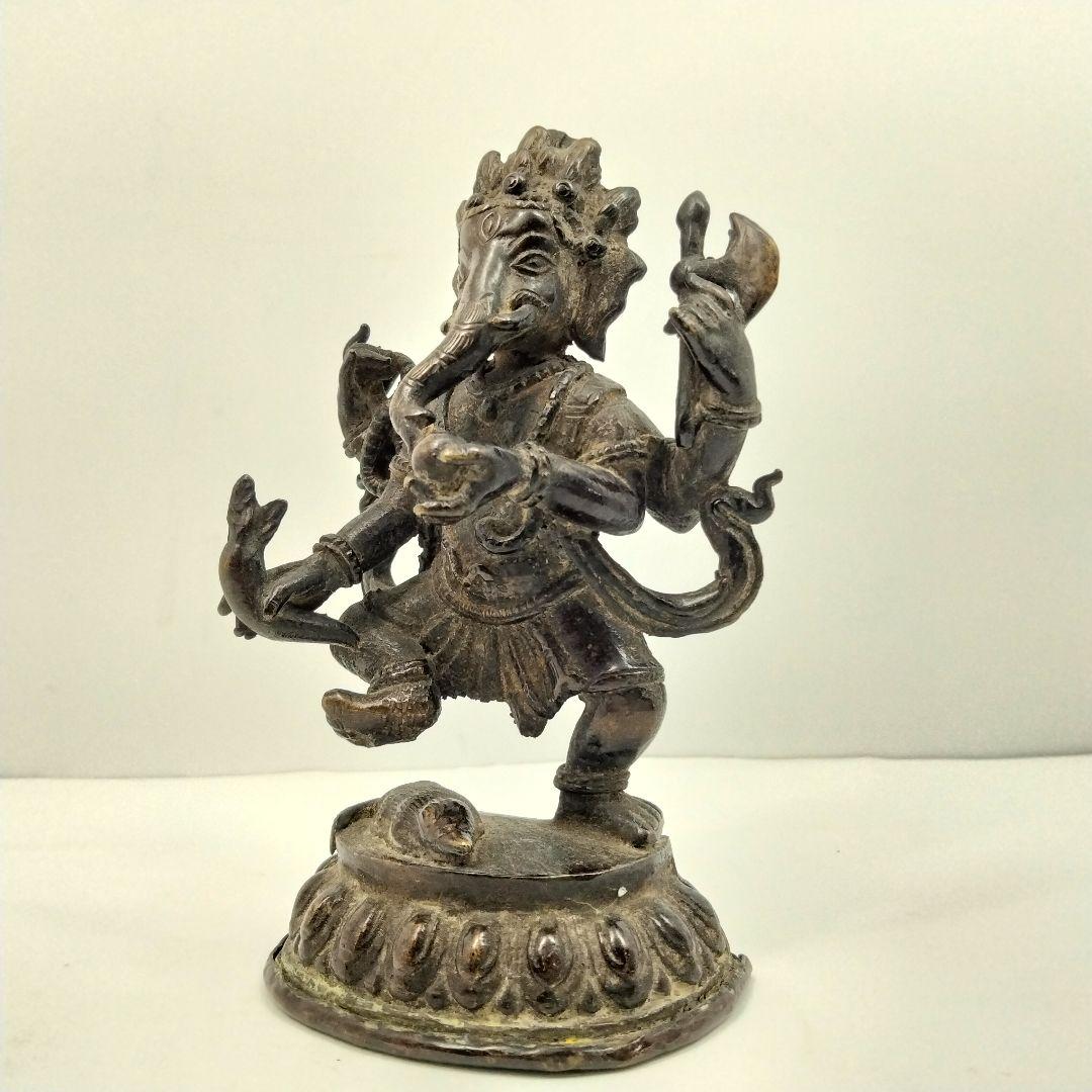 Ｍ165-3 時代古銅仏 歓喜天 ガネーシャ チベット仏　仏教美術