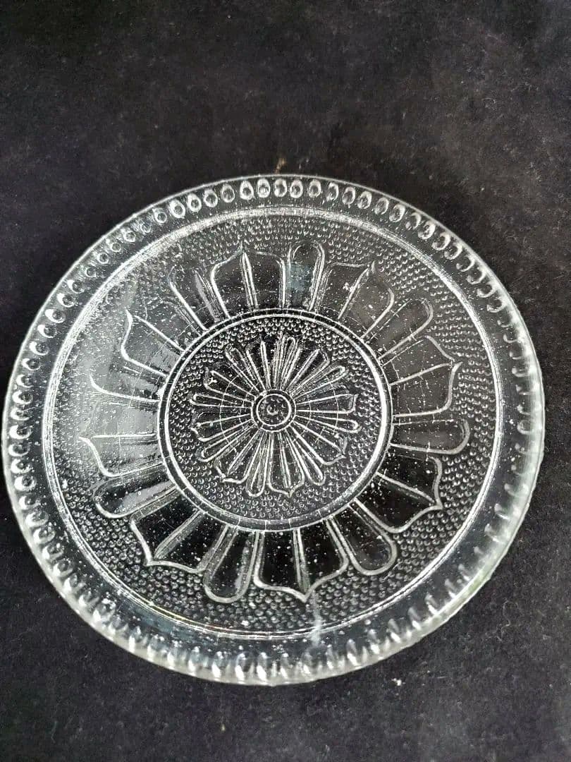 大正から昭和初期に作られたプレスガラス 5枚組 良品 和ガラス