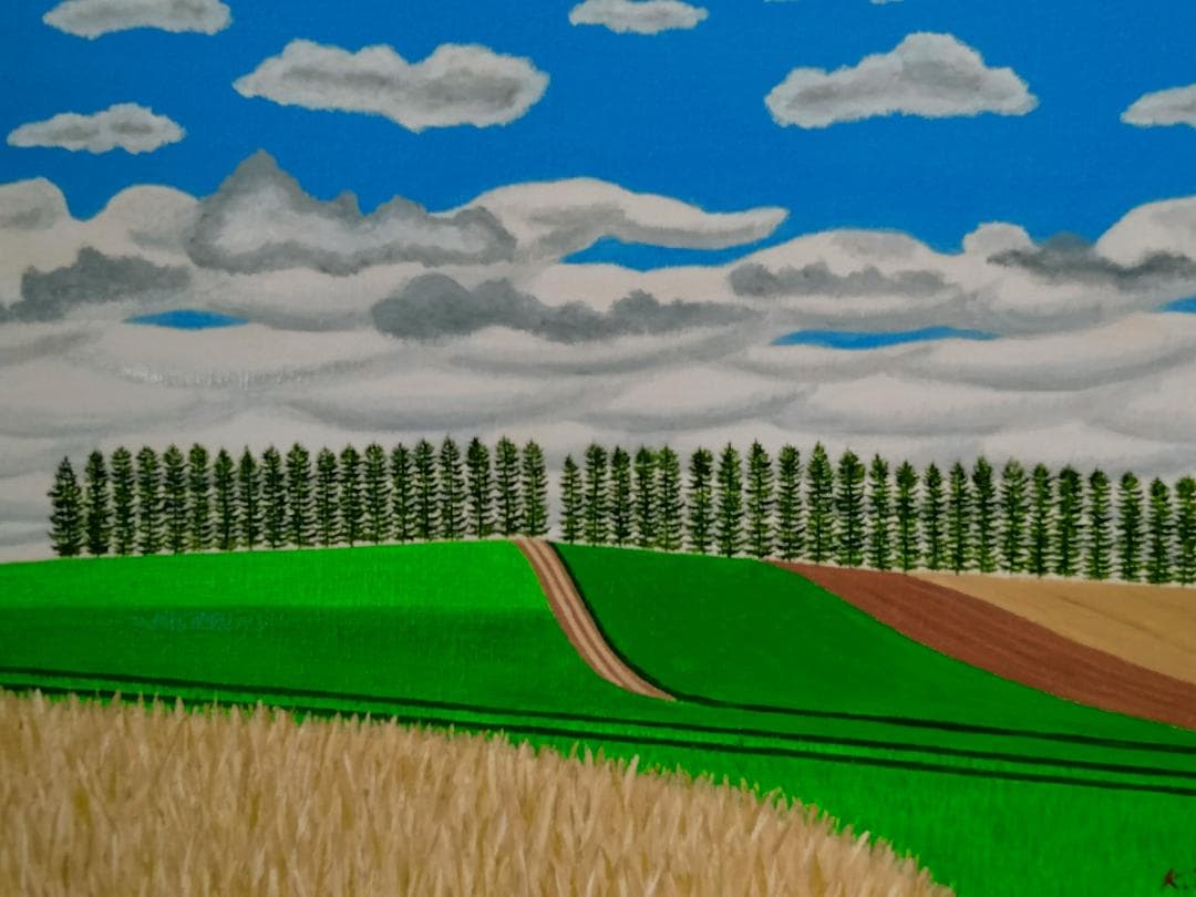 ★美瑛マイルドセブンの丘・肉筆油彩画・F6キャンバス