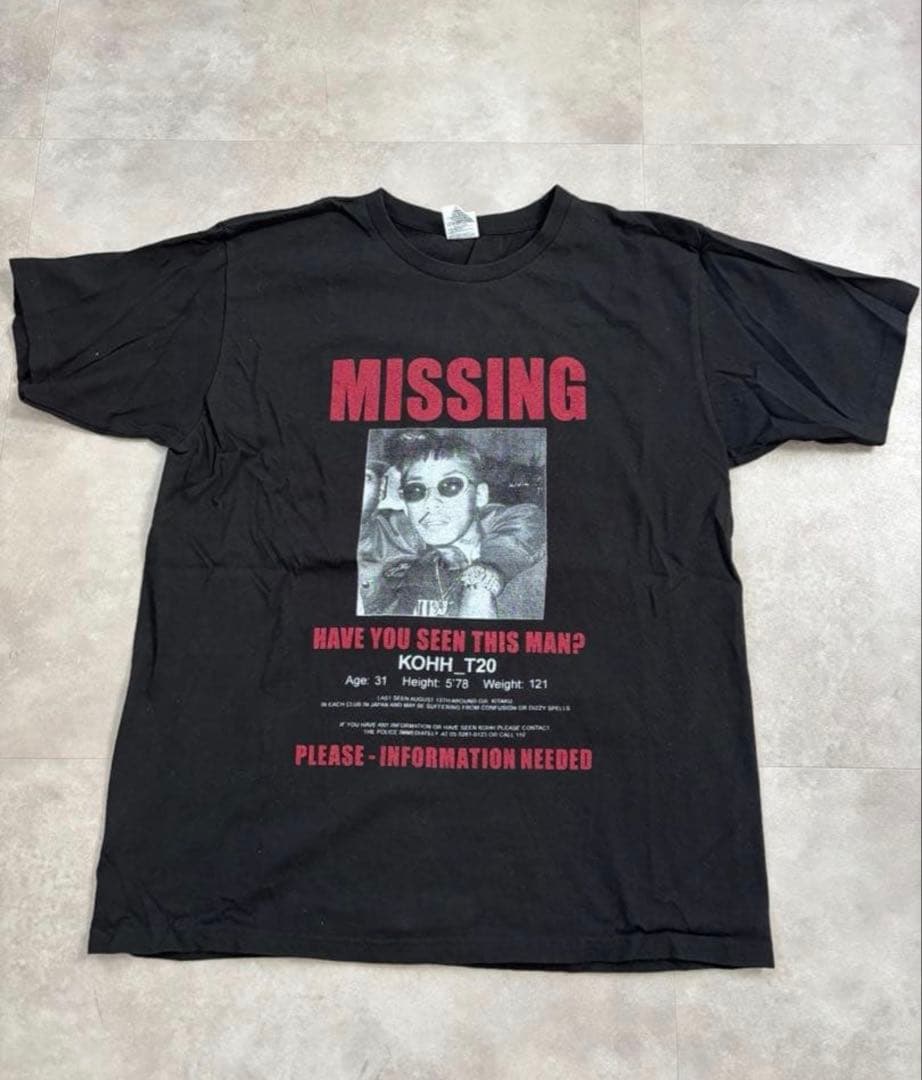 レア KOHH 千葉雄喜 Tシャツ ブラック MISSING HIPHOP