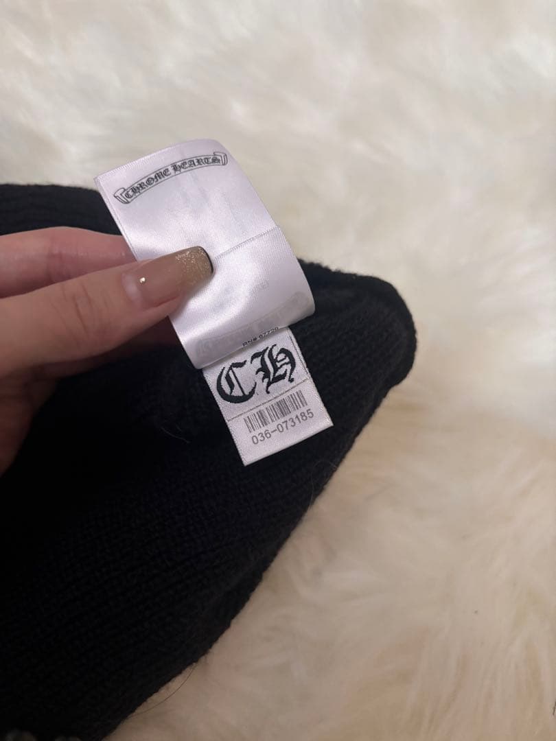 クロムハーツ　クロス　黒　ニット帽