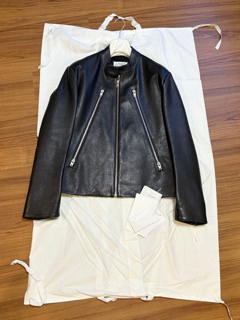 メゾンマルタンマルジェラ 定番八の字5zipシングルライダース