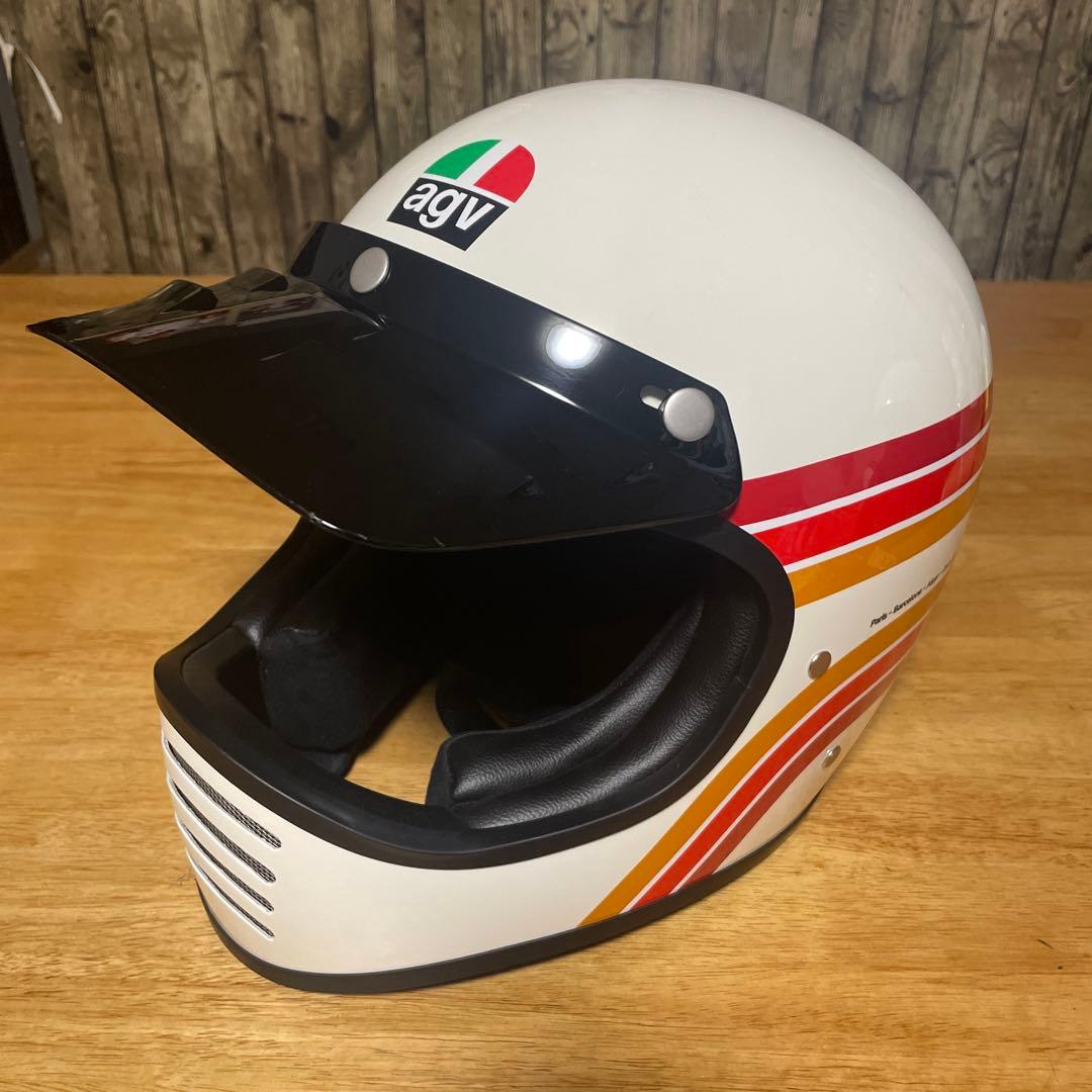 AGV フルフェイスヘルメット ホワイト ストライプ