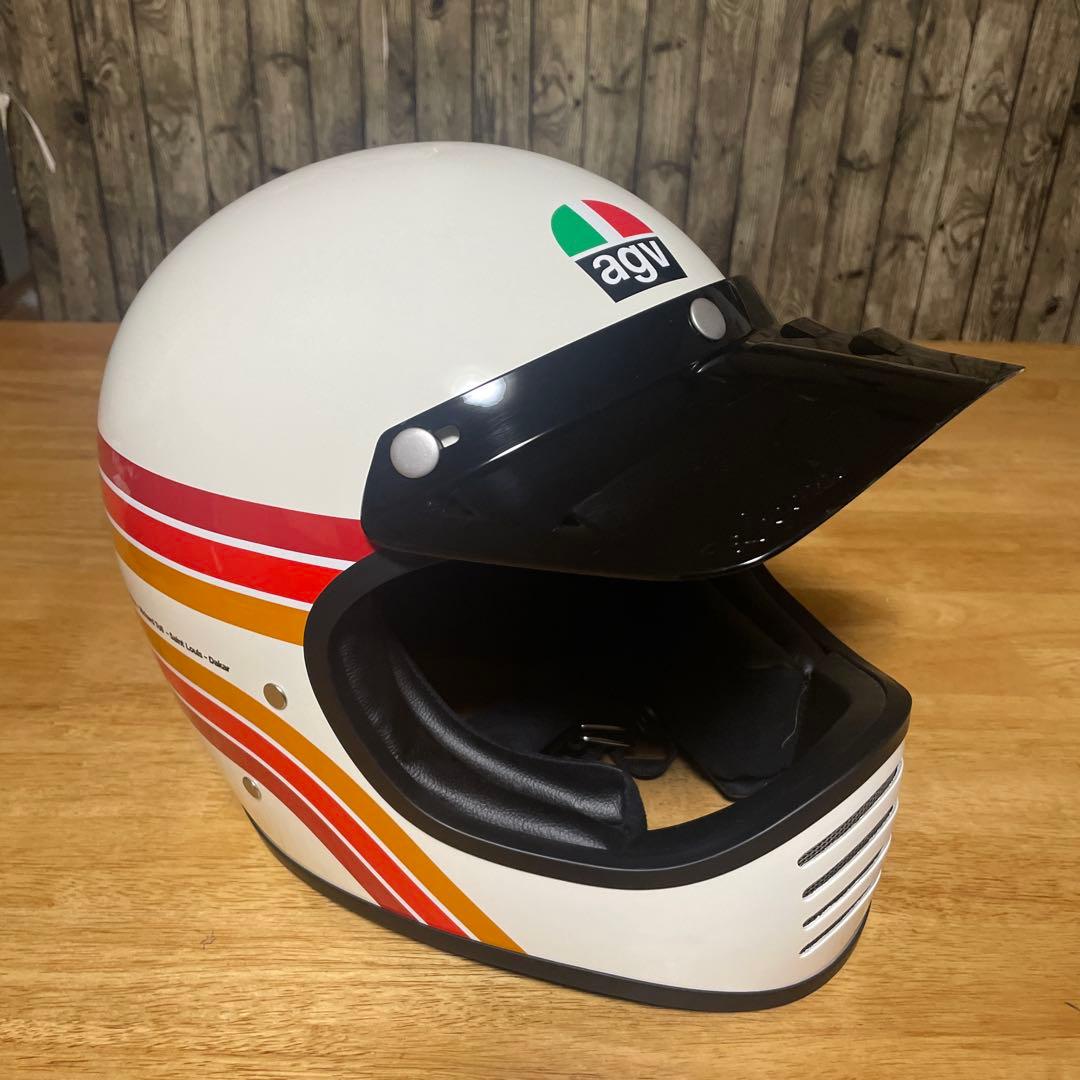 AGV フルフェイスヘルメット ホワイト ストライプ