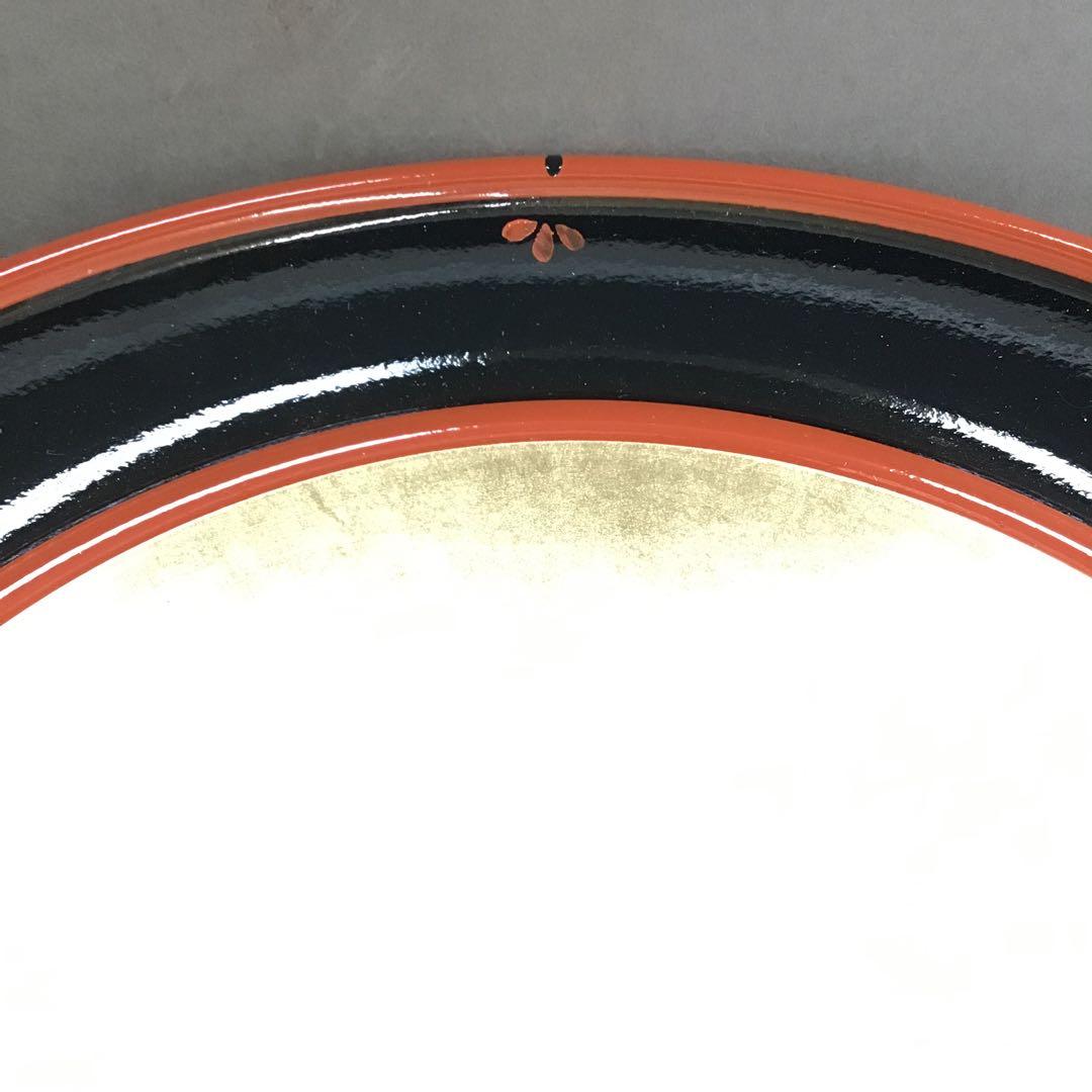 茶道具　漆器盆　朱塗金箔盆　床飾りや実用性も兼ねる　紙箱　S60BN