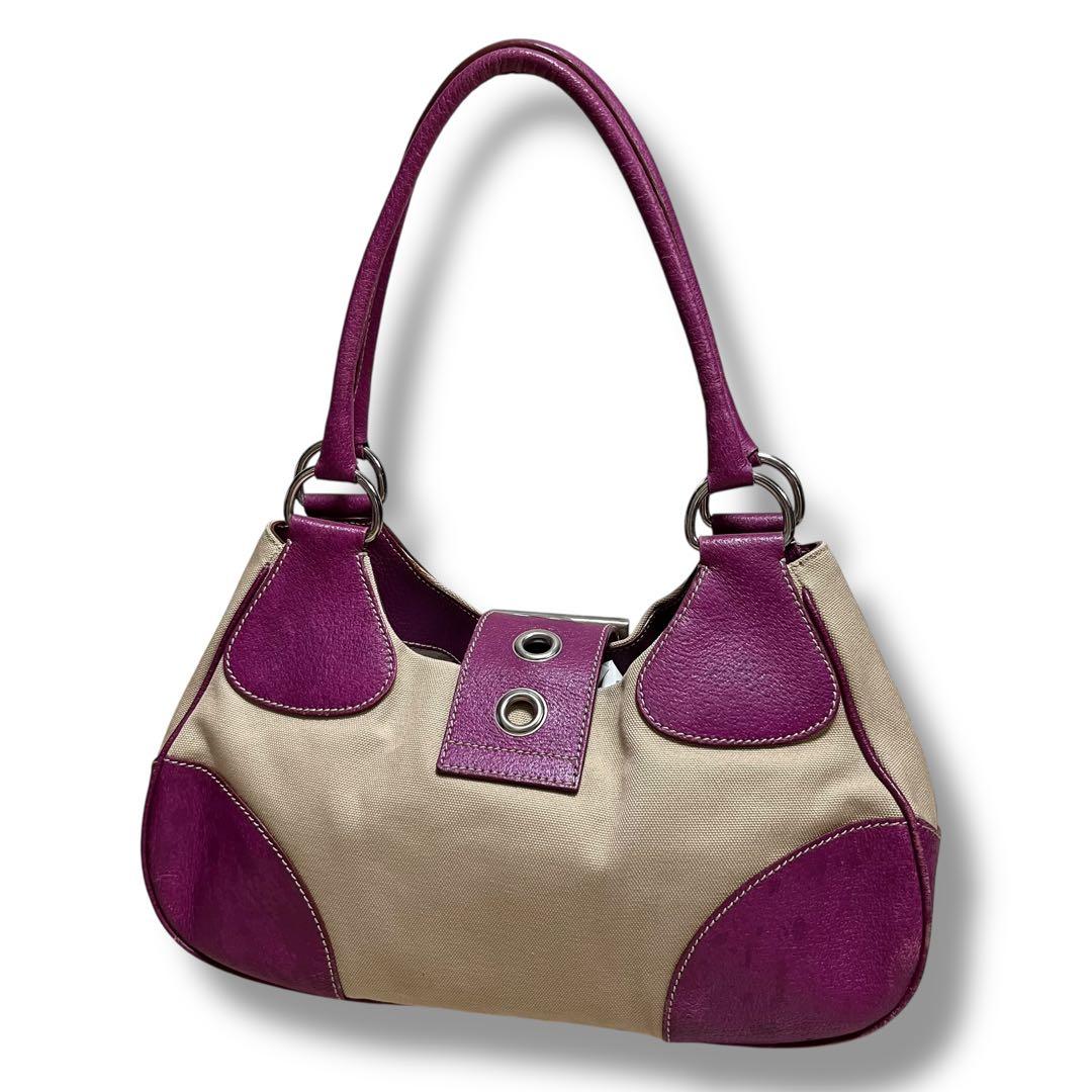 美品 PRADA プラダ ハンドバッグ 肩掛け 三角プレート