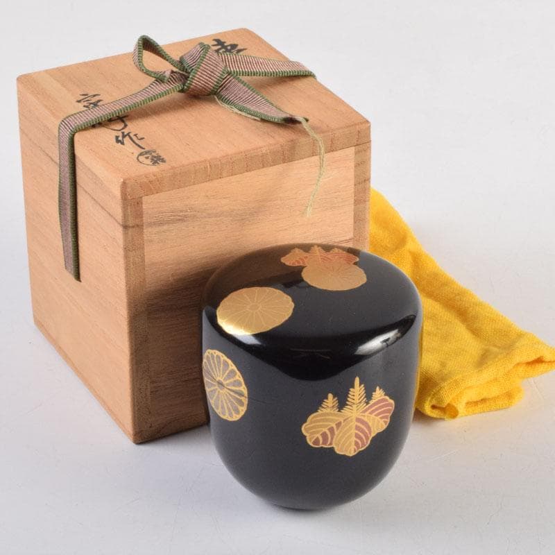 茶道具　蒔絵師　宗祥作　高台寺蒔絵　棗　共箱　V　9174