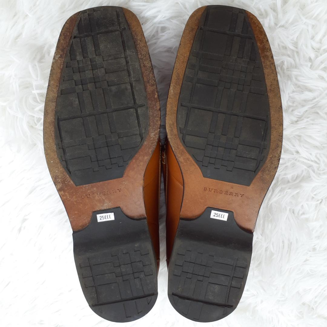 美品 25㎝◎BURBERRY バーバリー 革靴 モカシン スリッポン 箱付き