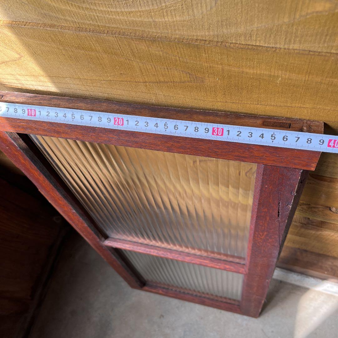 アンティーク波板ガラス枠