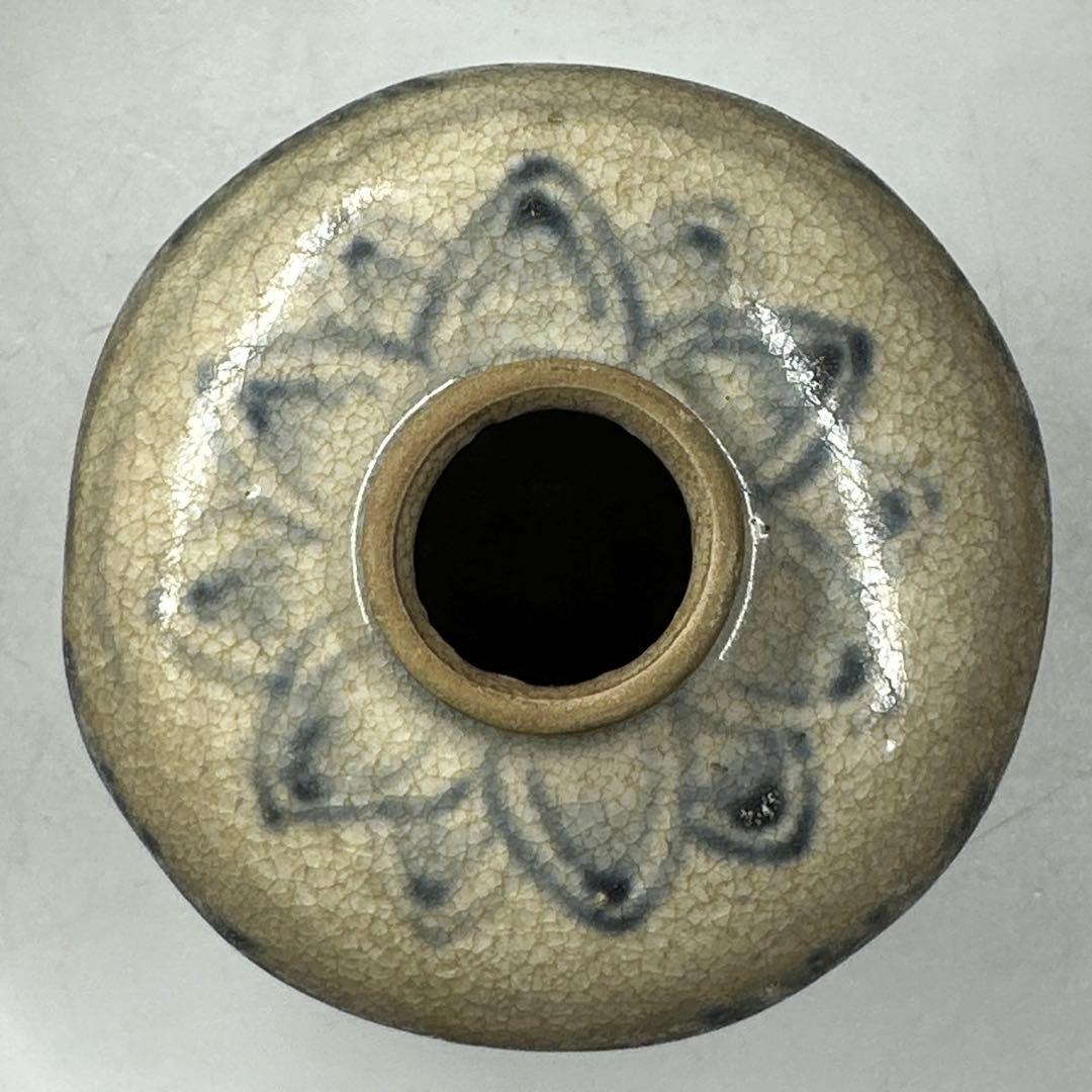 16世紀　安南染付　小壺　木箱付　高さ8.2㎝　東な7-0509①