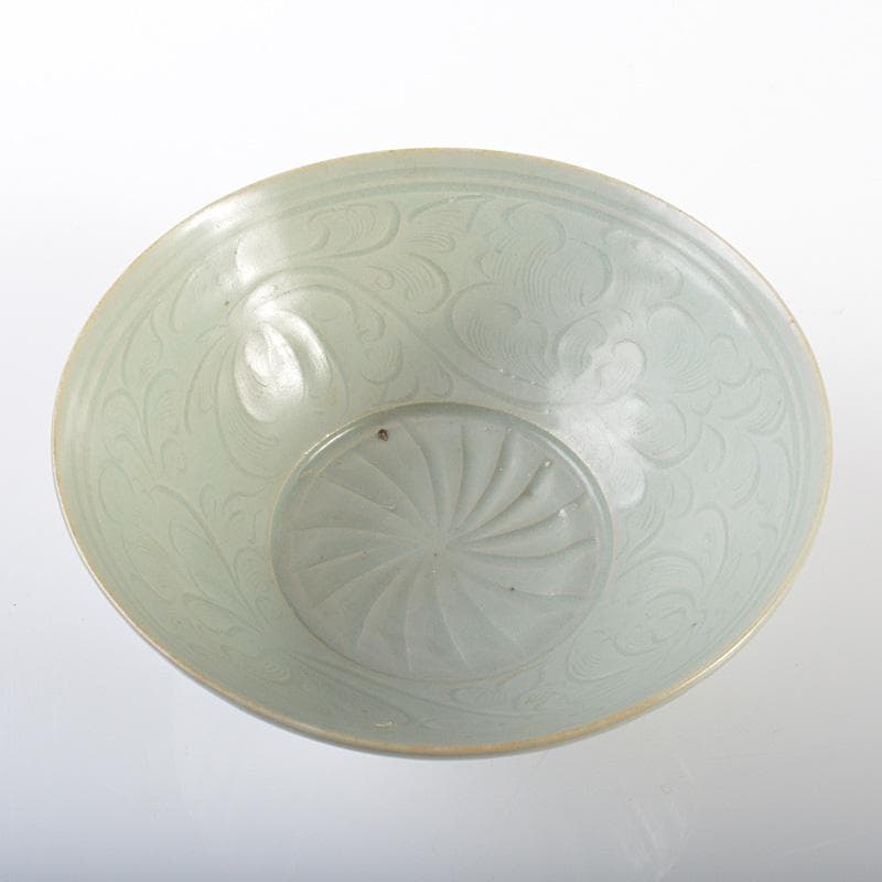 中国　龍泉窯　粉青釉　蓮弁文鉢　茶碗　V　R6280