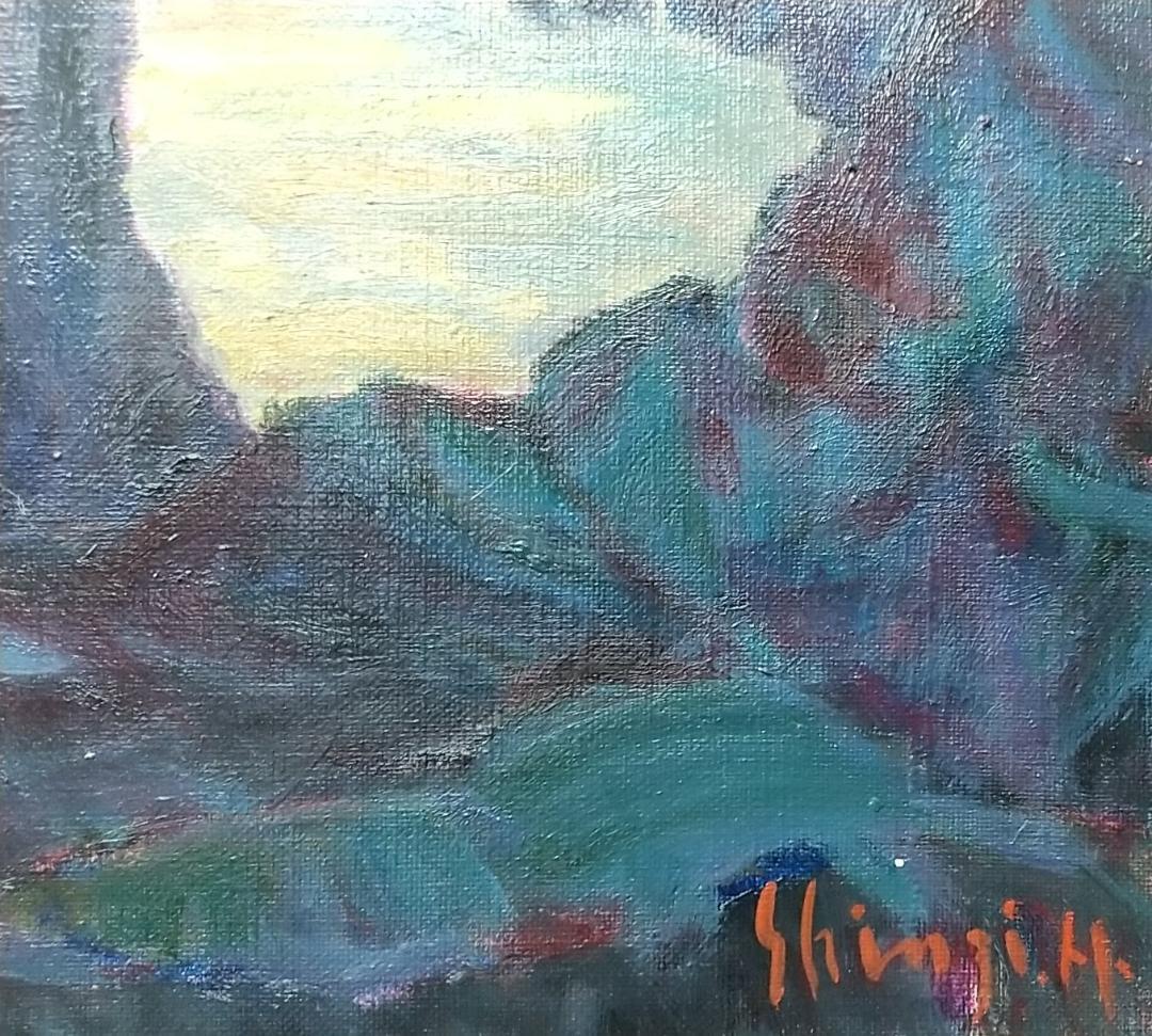 「唐桑半島の朝」油絵 F6 絵画 油彩画 風景画 アート