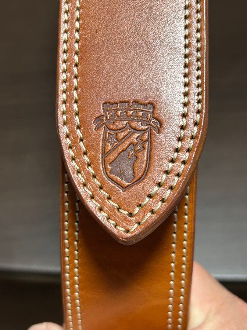 〈美品〉VOLK V-9 LEATHER BELT ブラウン