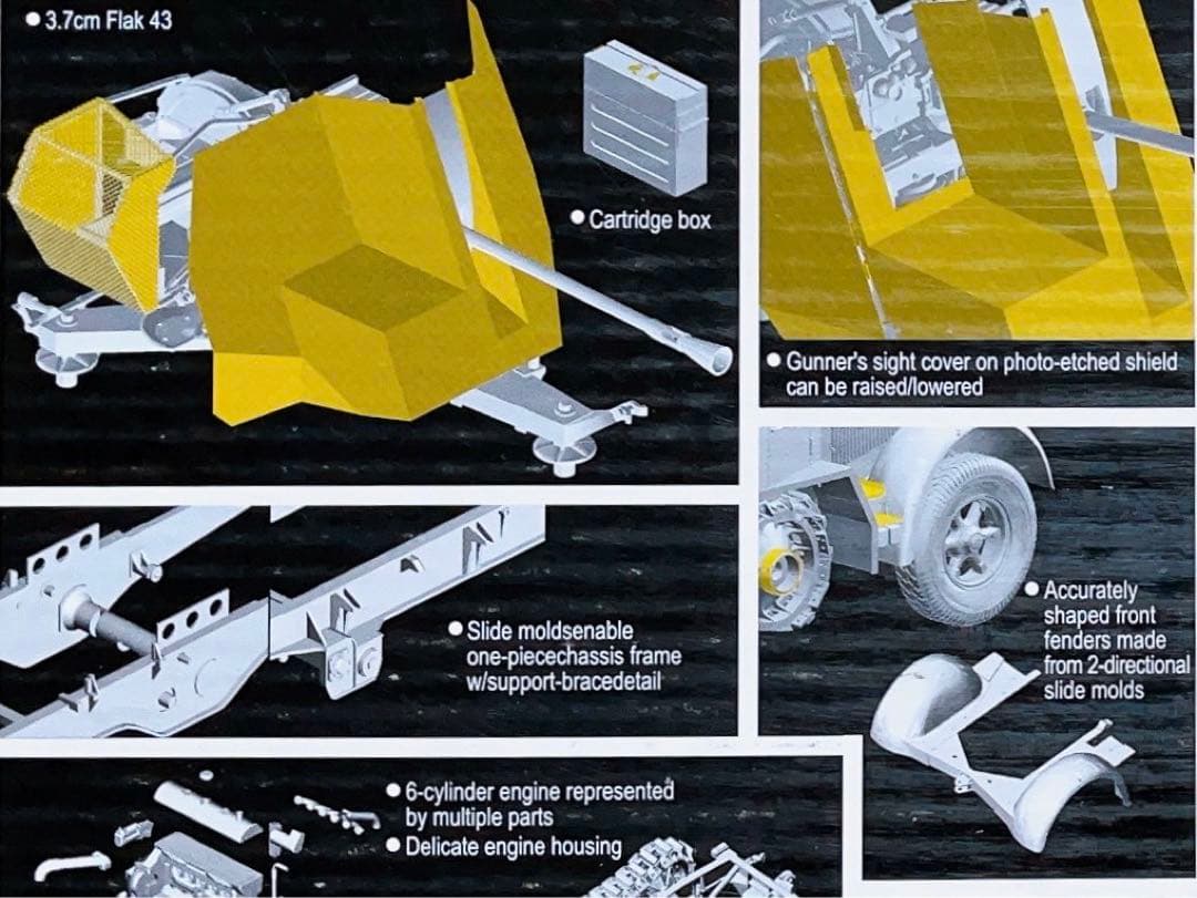 サイバーホビー 1/35 8トンハーフトラック w/3.7cm FLAK43