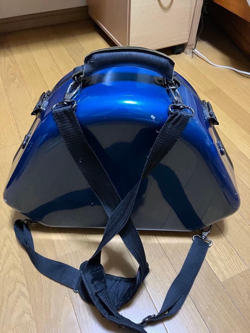 C.C.シャイニー ケース フレンチホルン ケース　ハードシェル ブルー