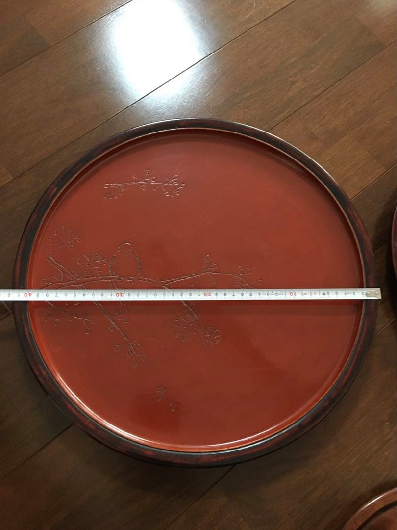 烏城彫　お盆　丸盆　飾盆　大、中、小　3点セット　A