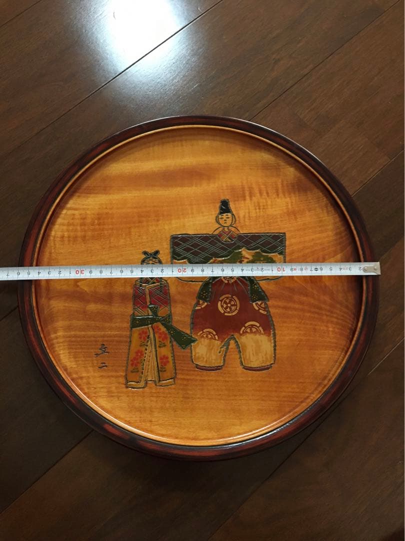 烏城彫　お盆　丸盆　飾盆　大、中、小　3点セット　A