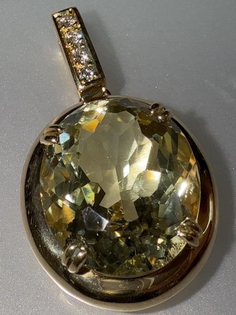 「見切り品」 K18イエローベリルペンダント　 YM