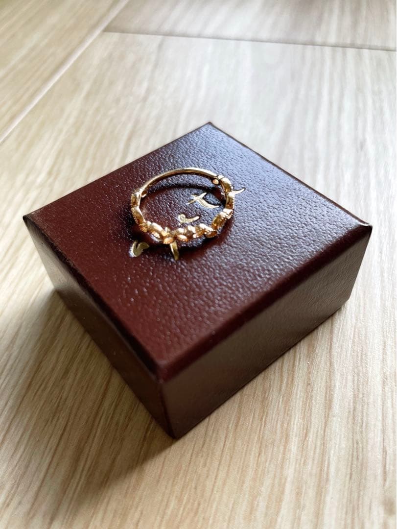 agete アガット　リーフモチーフリング　k10 9号