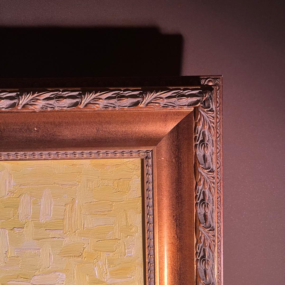 ★特大秀作★手描き油絵 ゴッホ ひまわり 額付 肉筆絵画 インテリア 油彩画