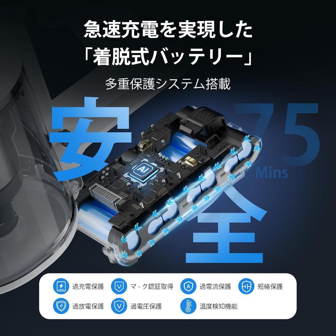 【R1769-68-170】 掃除機 コードレス　75Kpa真超強力吸引