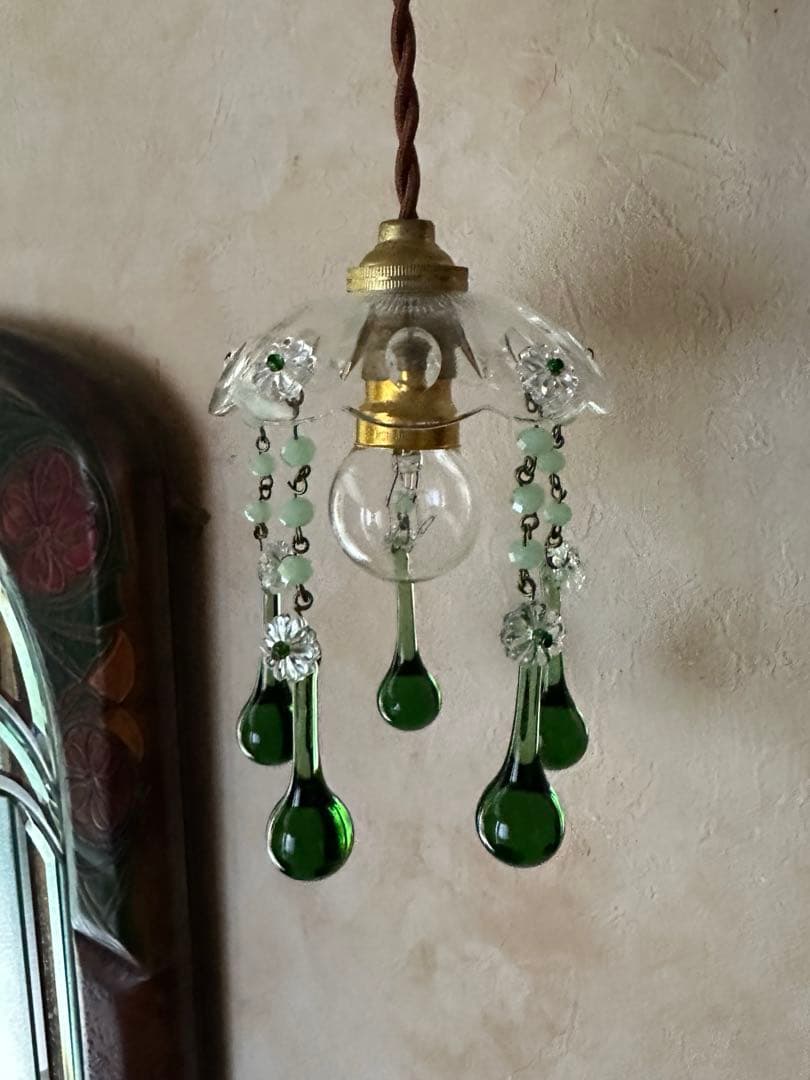 ＊ひーこページになります＊② 『グリーンムラーノガラスのミニシャンデリア』