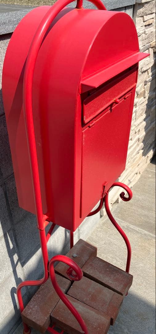 昭和　レトロ　アンティーク　レッド　ポスト　赤い　メールボックス　お洒落　独立