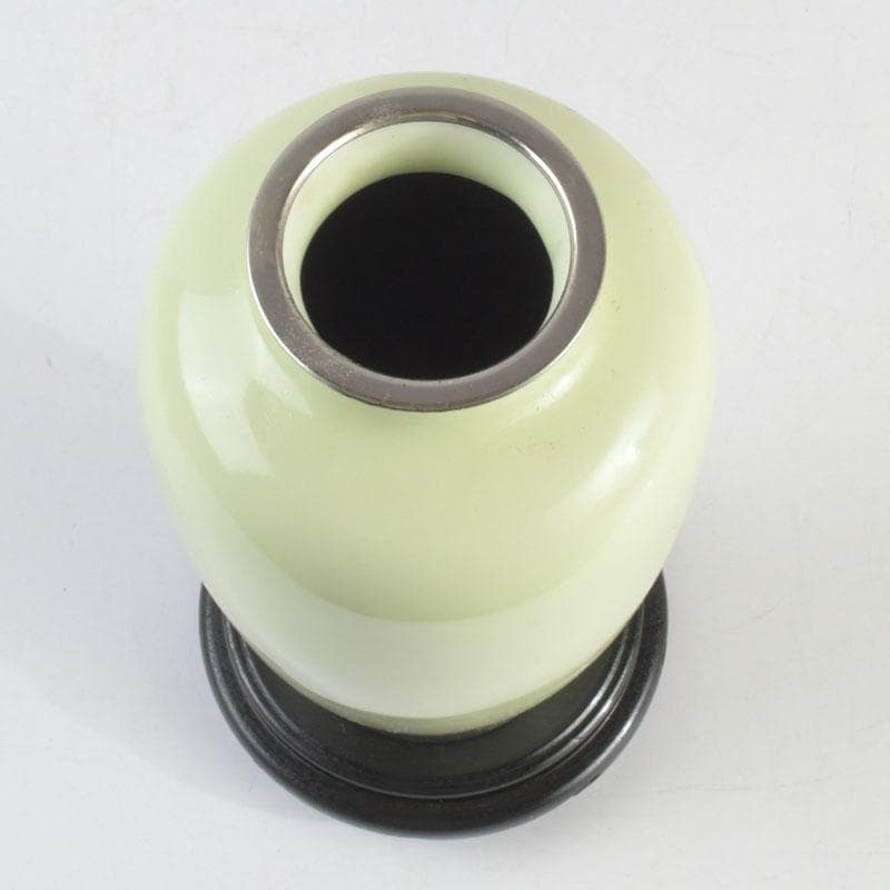 七宝焼　竹文　花瓶　唐木台・時代箱付　V　9462