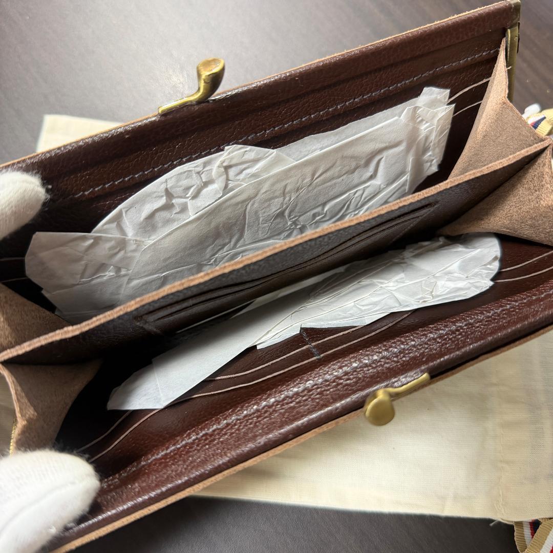 【新品未使用】イルビゾンテ 二つ折り がま口 財布 ブラウン系