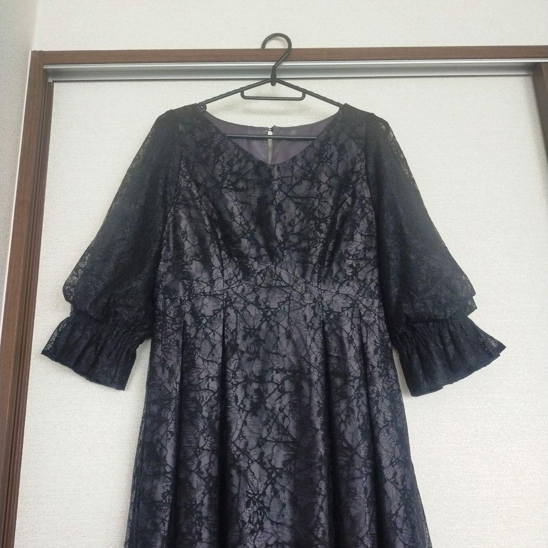 【極美品】エトル ヴィンテージレースボリューム袖フレアドレス