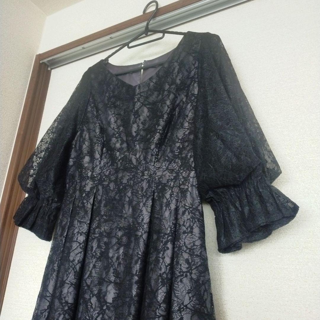 【極美品】エトル ヴィンテージレースボリューム袖フレアドレス