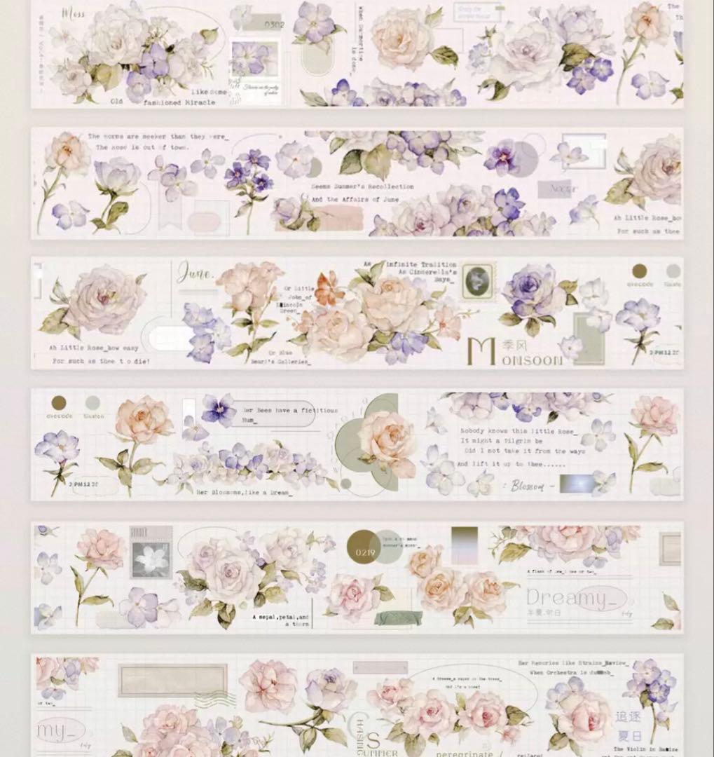 雀斑茶《春妩花间》海外マスキングテープ　マステ 【2226】