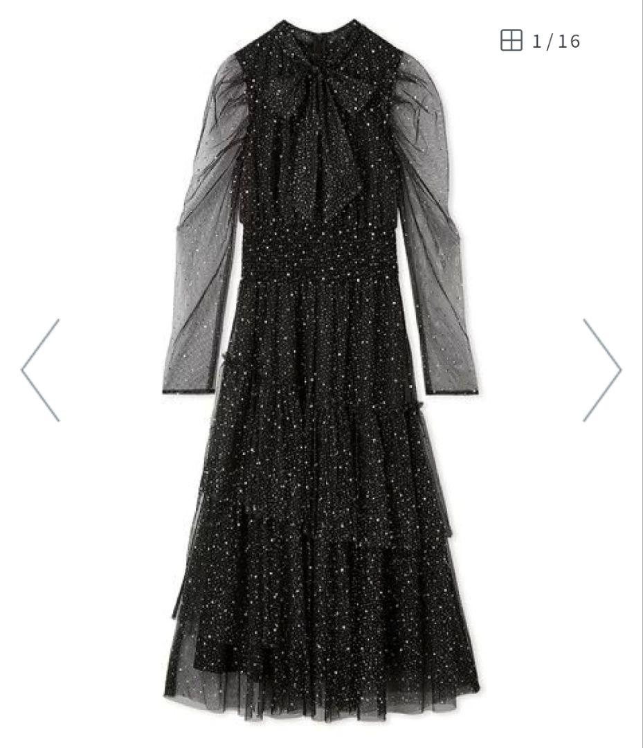 FURFUR ラメチュールドレス BLACK