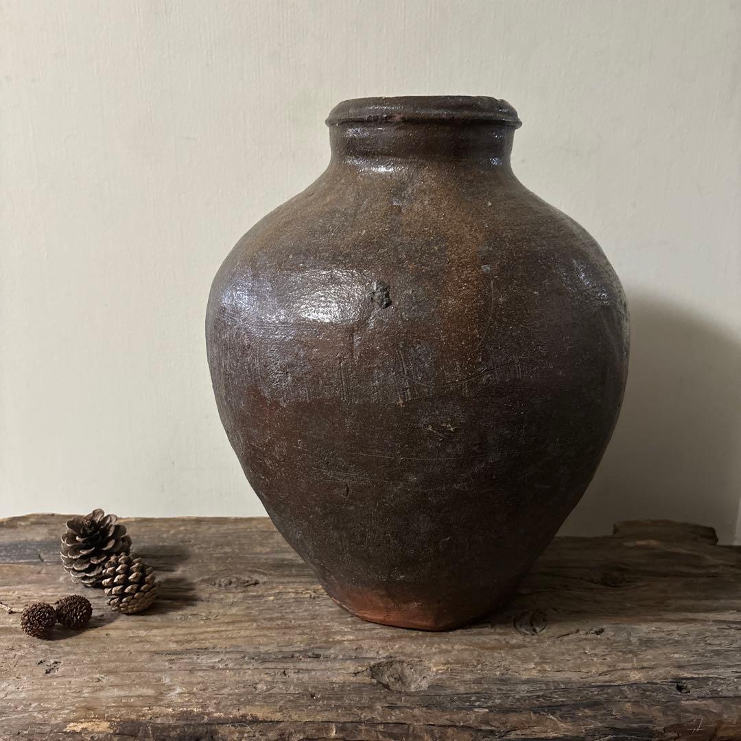 古常滑　丹波　大壺　民芸　古陶磁　アンティーク　古道具　古備前　古瀬戸　検:李朝