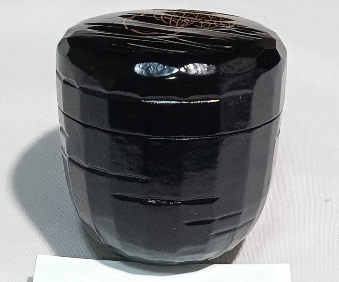 茶道具　山中塗蒔絵師　道場宗廣作　折撓柳蒔絵棗　折ダメ棗　美品！！