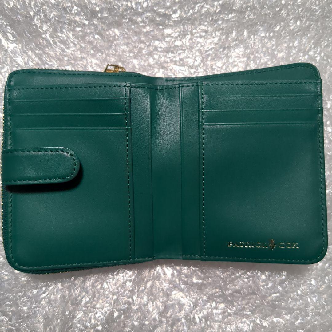 新品未使用 牛革２つ折り財布 グリーン系統 パトリックコックス