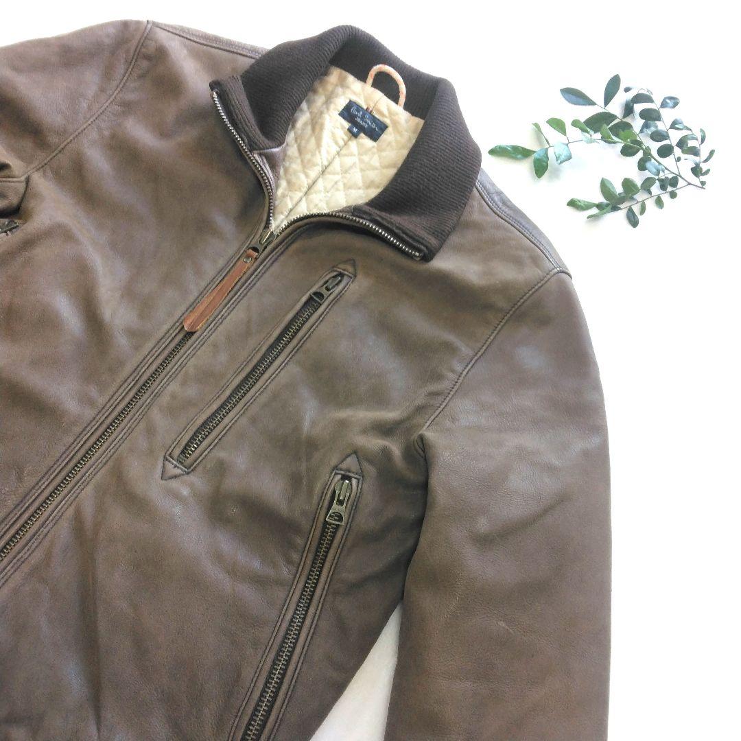 Paul Smith ポールスミス 羊革 リアルレザー 本革 ジャケット M