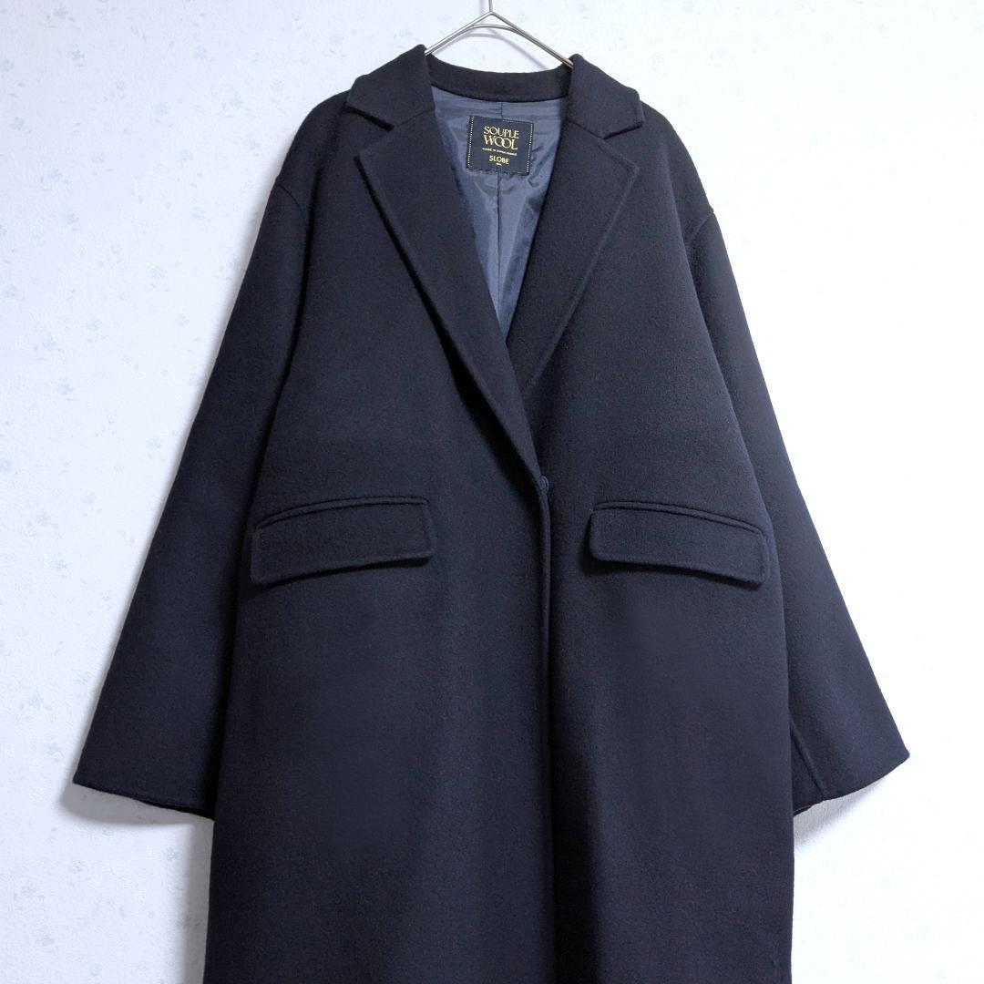 美品 souple woolダブルフェイスチェスターコート スローブイエナ