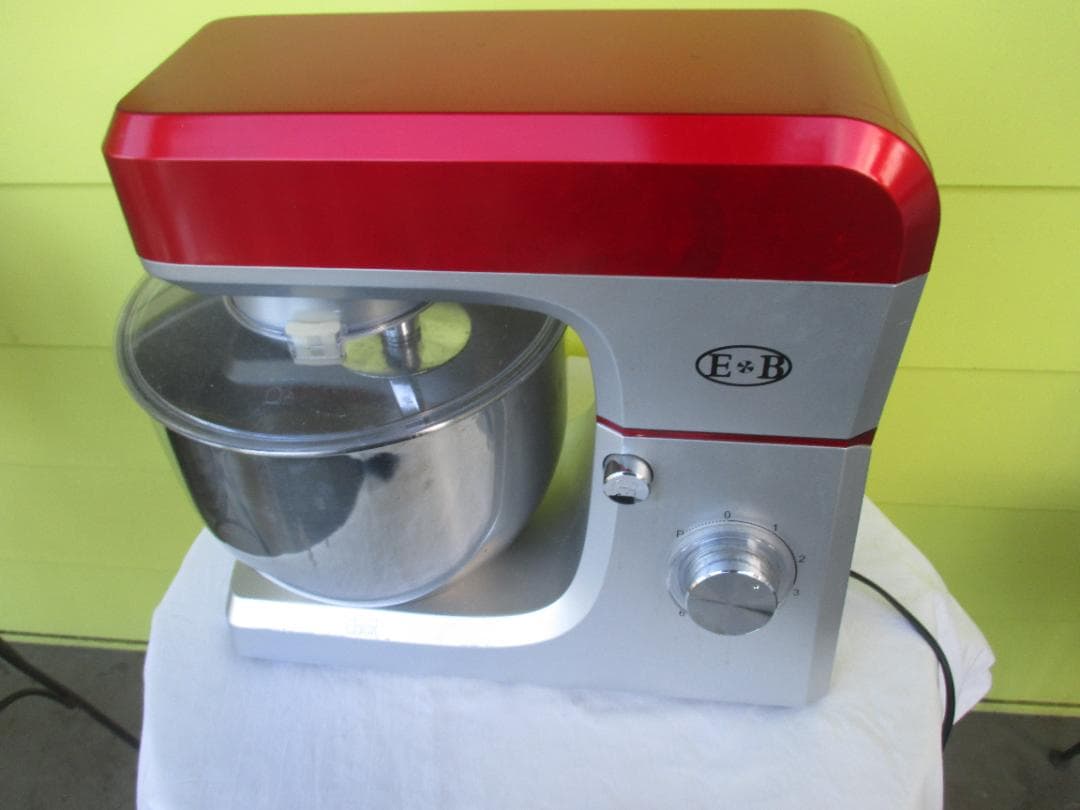 ★E&B 　ミキサー 　赤 シルバー　 ステンレスボウル　EB-1701X
