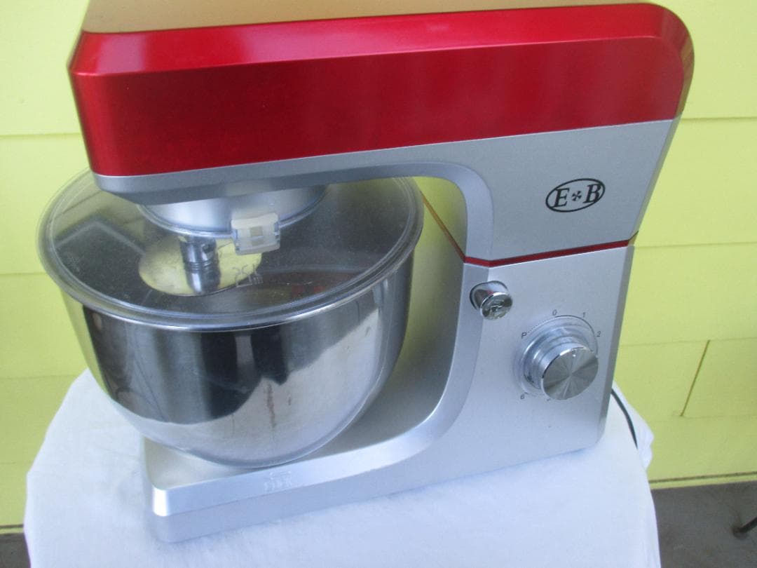 ★E&B 　ミキサー 　赤 シルバー　 ステンレスボウル　EB-1701X