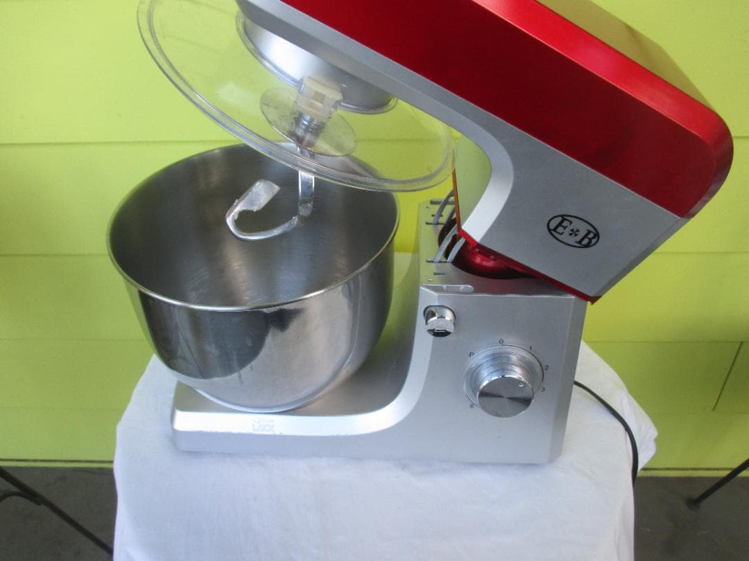 ★E&B 　ミキサー 　赤 シルバー　 ステンレスボウル　EB-1701X