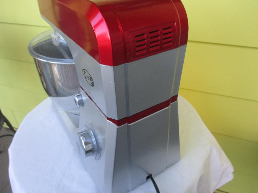 ★E&B 　ミキサー 　赤 シルバー　 ステンレスボウル　EB-1701X